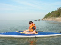 Canoeing on Long Island Sound - prepared for everything.