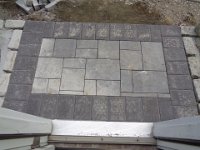 Stones instead of asphalt for the main entrance to the house.