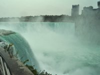 You can feel the power of the water going down the Canadian falls.
